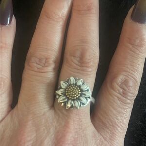 James Avery Silver and Gold Sunflower Ring